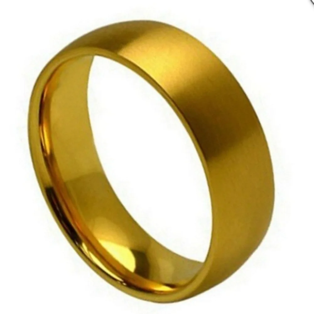 7mm Titanium Gold Plated Wedding Band sz 12